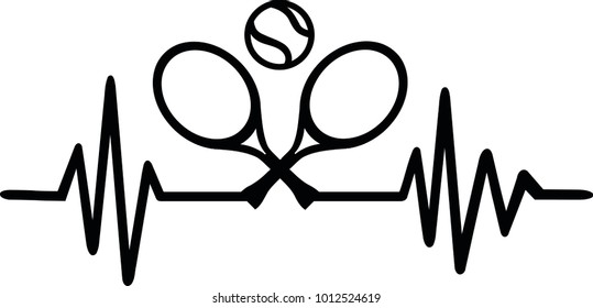 Heartbeat pulse line with tennis ball