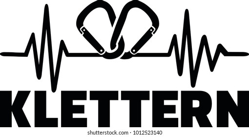 Heartbeat pulse line with two climbing karabiner