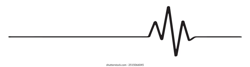 Latido del corazón, icono de silueta de pulso. ECG, icono de la silueta del cardiograma del ECG. Ilustración vectorial. Eps 10