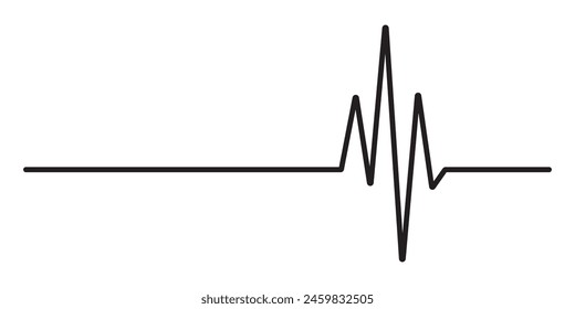 Latido, pulso silueta línea icono, Vector. ECG, EKG cardiograma silueta línea icono. Ilustración vectorial.
