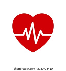 heartbeat pulse vector icon isolated on white background