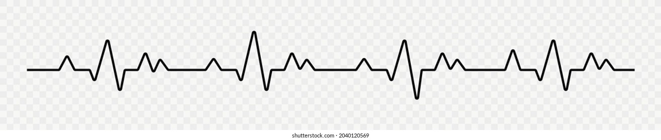 Heartbeat pulse vector line icon. Pulse isolated on transparent background. Heart beat, cardiogram graph symbol. Vector illustration for medical offers and websites.