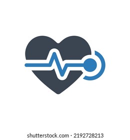 Heartbeat rate icon (Simple vector illustration)