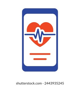 Ritmo cardíaco en el icono sólido del vector del teléfono inteligente. Símbolo gráfico para el diseño del sitio web y las aplicaciones de la aptitud y de la pérdida de peso, logotipo, aplicación, UI