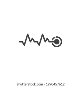 Heartbeat rate vector icon. filled flat sign for mobile concept and web design. Heart cardiogram glyph icon. Symbol, logo illustration. Vector graphics