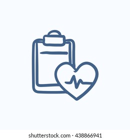Heartbeat, Vektorgrafik Symbol einzeln auf Hintergrund. Handgezeichnete Herzschlag-Schallplattensymbol. Heartbeat-Skizze-Symbol für Infografik, Website oder App.