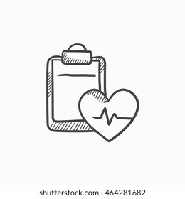 Icono de esbozo vectorial de registro de latido aislado en el fondo. Icono de registro de latido de mano. Icono de esbozo de registro de latido para infografía, sitio web o aplicación.