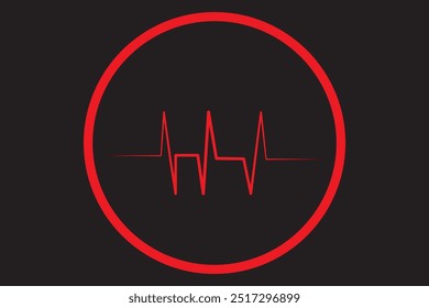 Heartbeat red pulse vector line icon. Pulse isolated on white background. Heart beat, cardiogram. Vector illustration for medical offers and websites.