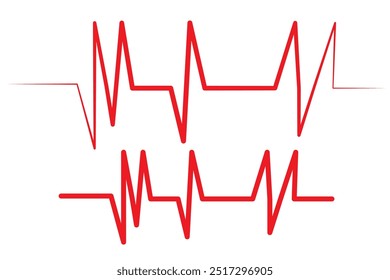 Heartbeat red pulse vector line icon. Pulse isolated on white background. Heart beat, cardiogram. Vector illustration for medical offers and websites.