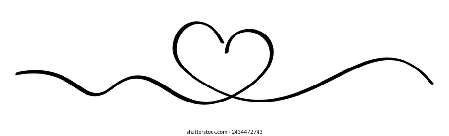 A heartbeat rhythm line leading into a heart shape. Vector illustration