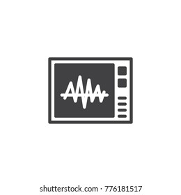 Heartbeat screen icon vector, filled flat sign, solid pictogram isolated on white. Electrocardiogram symbol, logo illustration