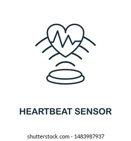 Heartbeat Sensor outline icon. Thin line style from sensors icons collection. Pixel perfect simple element heartbeat sensor icon for web design, apps, software, print usage.