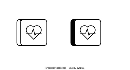 Heartbeat set icon with white background vector stock illustration