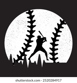 Heartbeat shape Baseball Player T-Shirt design