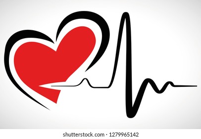Heartbeat Shape Illustration for creative use in graphic design