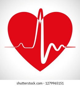 Heartbeat Shape Illustration for creative use in graphic design