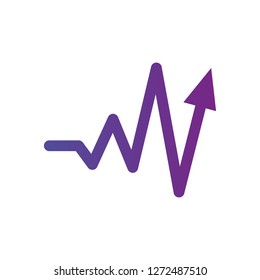 Heartbeat sign with arrow up. Vector illustration. The concept of health. clean design.