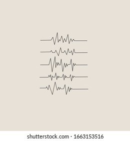 Heartbeat sign hand drawing black and white minimal tattoo icon isolated vector illustration