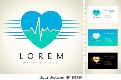 Heartbeat sign - vector logo