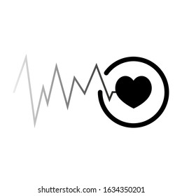 heartbeat sing. Vector symbol in trendy flat style on white background. CARDIOGRAM sing for design.