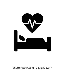 Heartbeat Symbol Above Bed for Health Monitoring