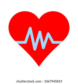 Heartbeat symbol, ecg or ekg heart beat illustration