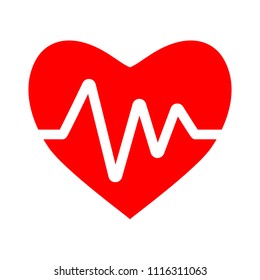 Heartbeat Symbol, Ecg Or Ekg Heart Beat Illustration