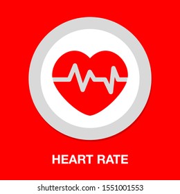 Heartbeat symbol, ecg or ekg heart beat illustration