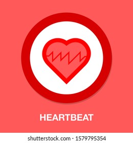 Heartbeat symbol, ecg or ekg heart beat illustration