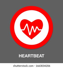 Heartbeat symbol, ecg or ekg heart beat illustration