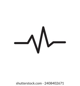 heartbeat, symbol, icons, line, outline, illustration, vector, chart, curve