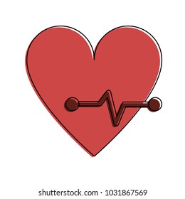 Heartbeat symbol isolated