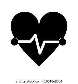 Heartbeat symbol isolated
