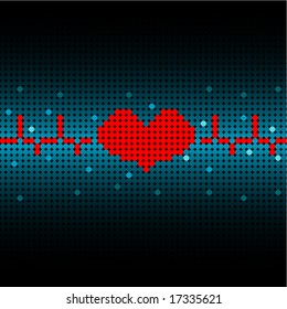 Heartbeat textured vector background