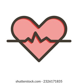 Heartbeat Thick Line Filled Colors For Personal And Commercial Use.
