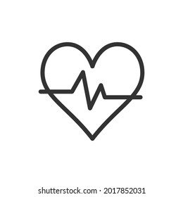 Icono de línea delgada de latido del corazón. Símbolo con estilo de contorno de moda. Diseño premium para web y aplicaciones. Perfecto para la interfaz de usuario. 