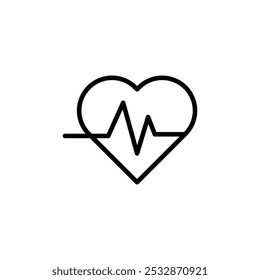 Heartbeat thin liner vector icon.