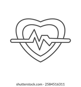 Heartbeat thinline icon, vector, pixel perfect, illustrator file