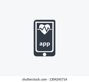 Heartbeat tracker app icon isolated on clean background. Heartbeat tracker app icon concept drawing icon in modern style. Vector illustration for your web mobile logo app UI design.