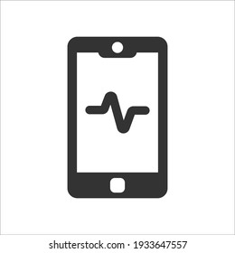 Herzschlag-Tracking auf dem mobilen Symbol, Vektorgrafiken