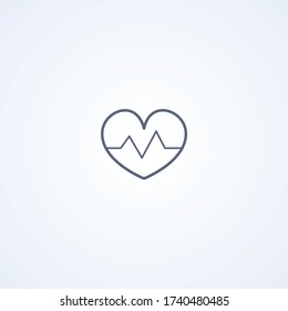 latido del corazón, mejor icono de la línea gris vector sobre fondo blanco, EPS 10