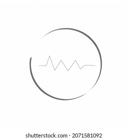 Heartbeat in vector eps 10. Minimalist tattoo design. 