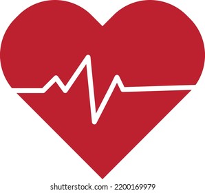 Vector de latido, icono de pulso de latido cardíaco para aplicaciones médicas y sitios web