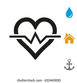 Heartbeat vector icon