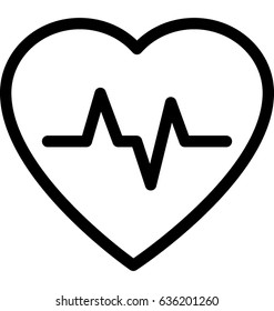 Heartbeat Vector Icon Stock Vector (Royalty Free) 636357308