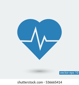 heartbeat vector icon, vector best flat icon, EPS