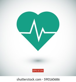 heartbeat vector icon, vector best flat icon, EPS