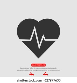 heartbeat vector icon, vector best flat icon, EPS