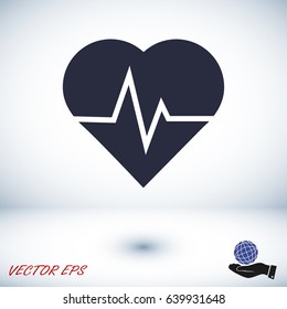 heartbeat vector icon, vector best flat icon, EPS