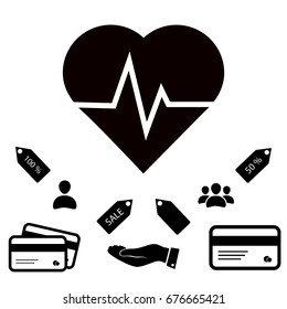 heartbeat vector icon, vector best flat icon, EPS